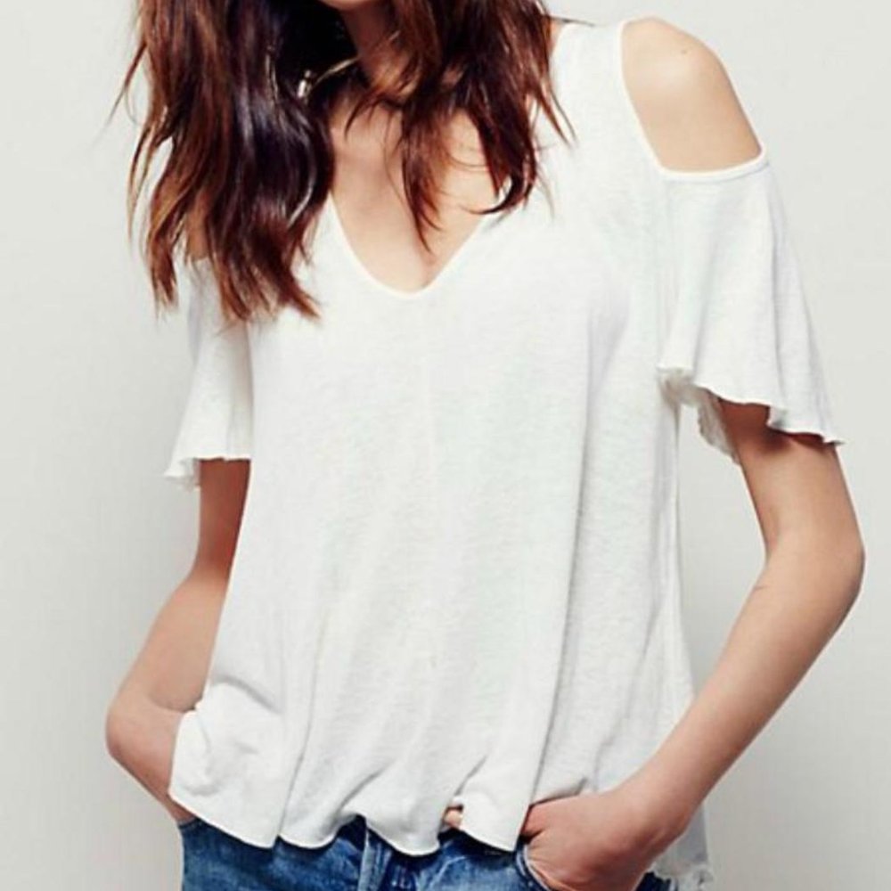 Free People Bittersweet Cold Shoulder Top